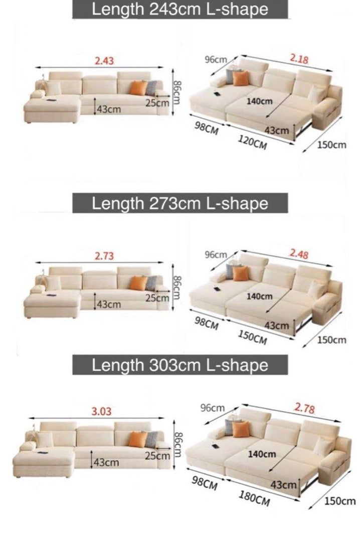 Amara Modern Sofa Bed With Storage - Exclusivia