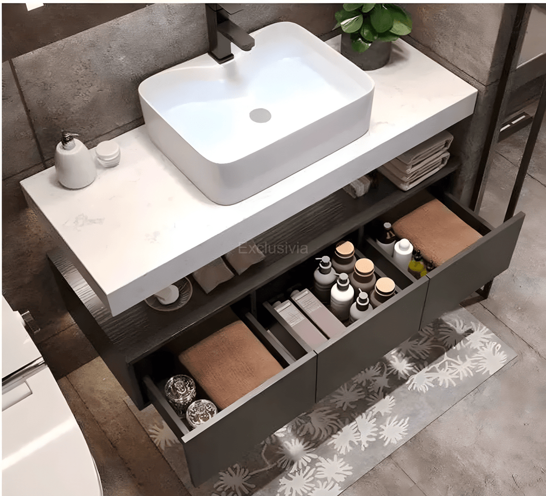 AMBER Toilet Mirror Vanity Cabinet Basin Bathroom - Exclusivia