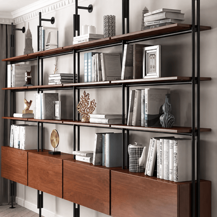 ANVIL Rustic Industrial Wall-Mounted Bookshelf - Exclusivia