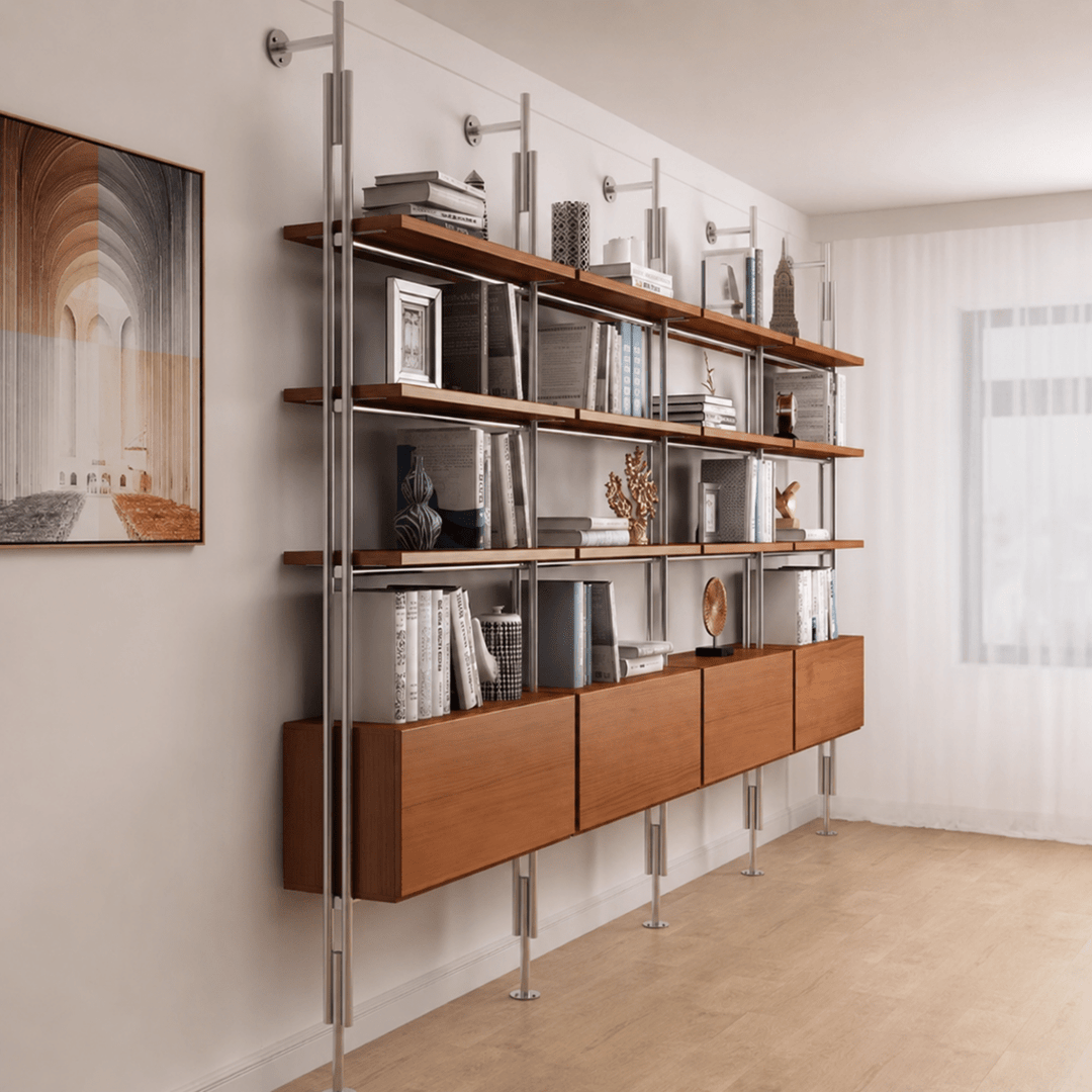 ANVIL Rustic Industrial Wall-Mounted Bookshelf - Exclusivia
