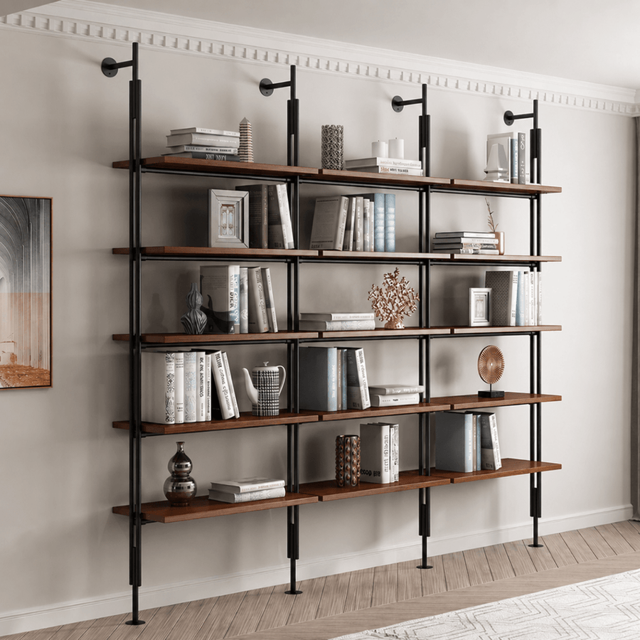 ANVIL Rustic Industrial Wall-Mounted Bookshelf - Exclusivia