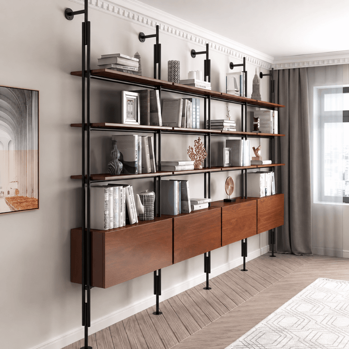 ANVIL Rustic Industrial Wall-Mounted Bookshelf - Exclusivia