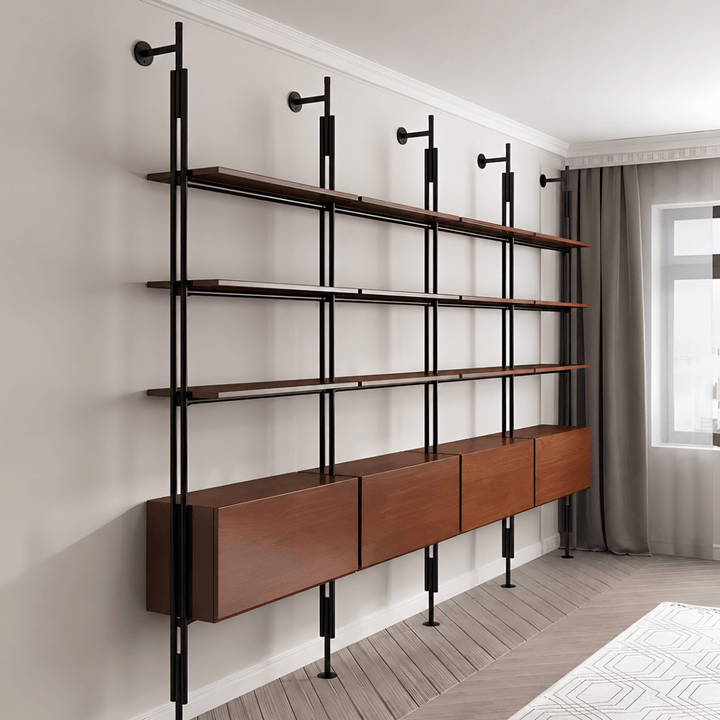 ANVIL Rustic Industrial Wall-Mounted Bookshelf - Exclusivia