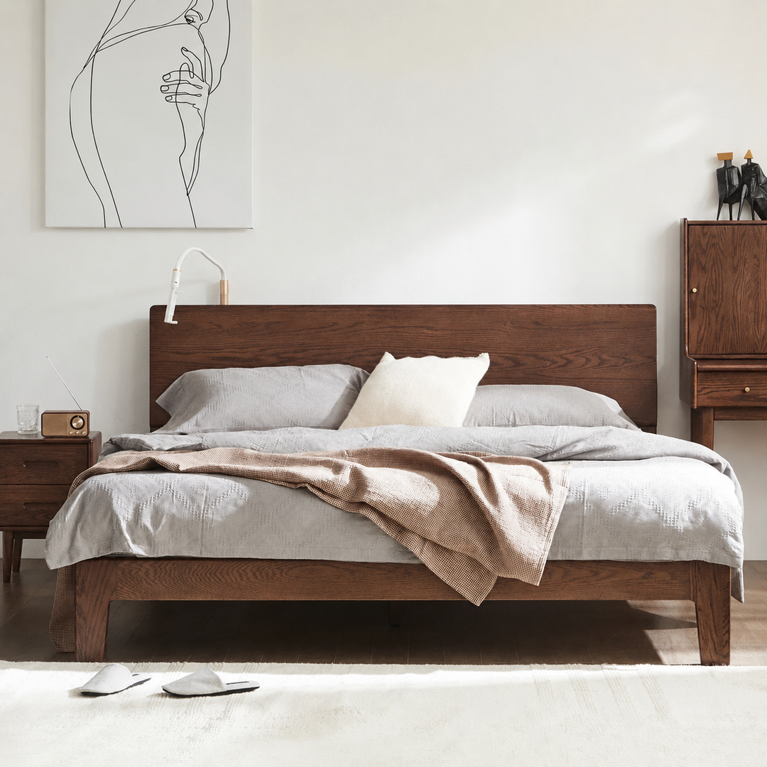Nordal Oak Platform Bed