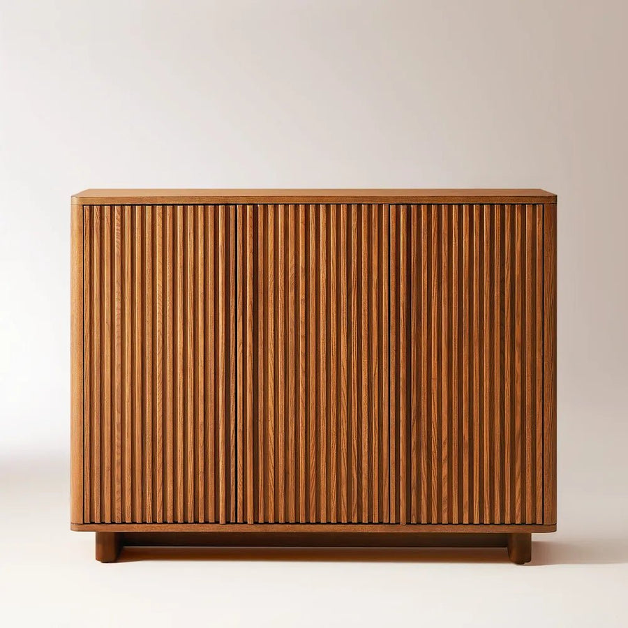 Arden 120 cm Ash Wood Shoe Cabinet - Exclusivia