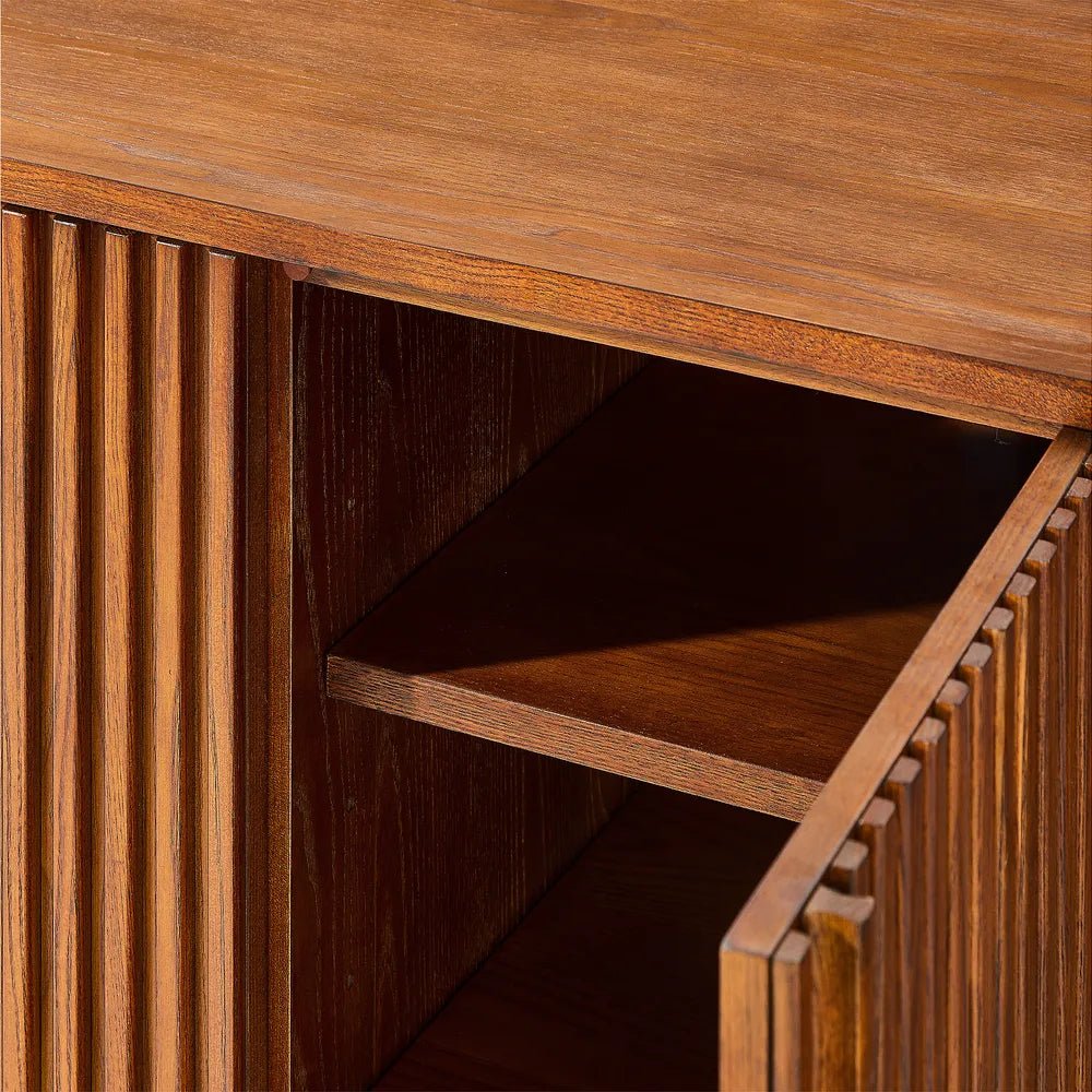 Arden 120 cm Ash Wood Shoe Cabinet - Exclusivia