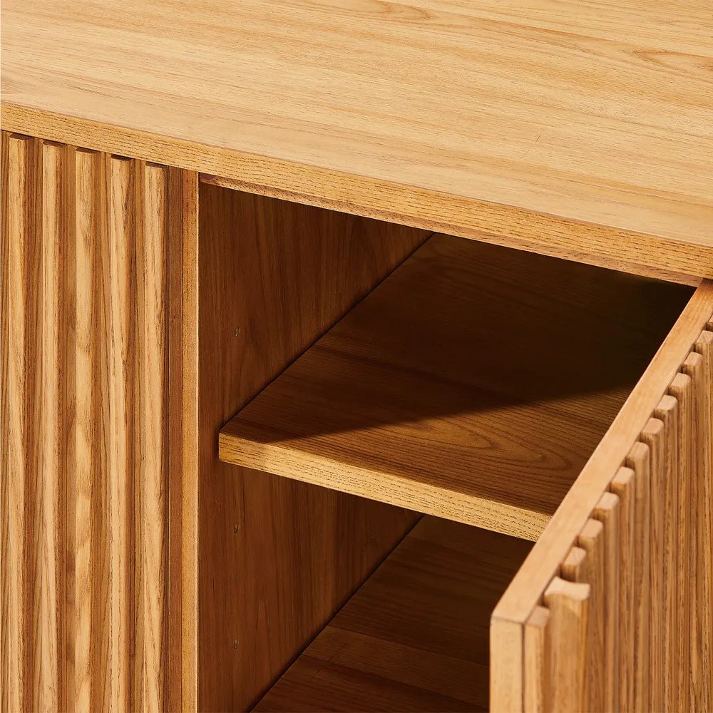 Arden 120 cm Ash Wood Shoe Cabinet - Exclusivia