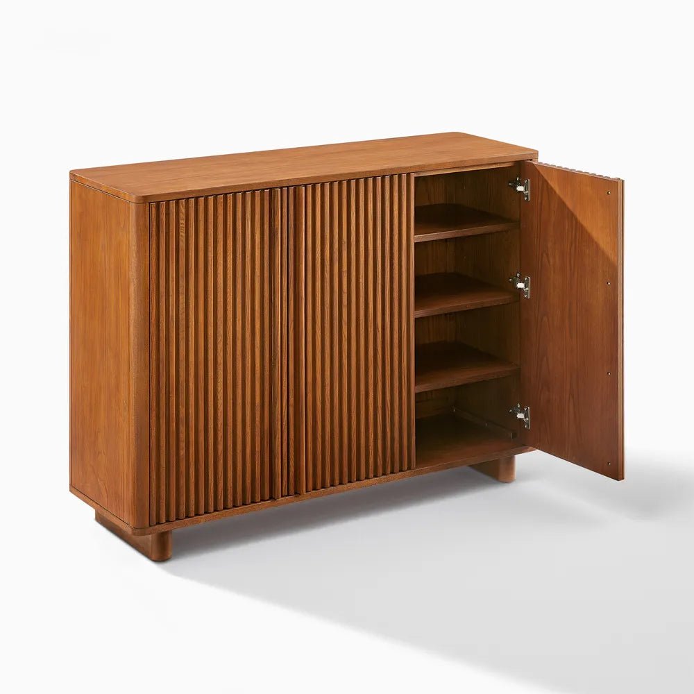 Arden 120 cm Ash Wood Shoe Cabinet - Exclusivia