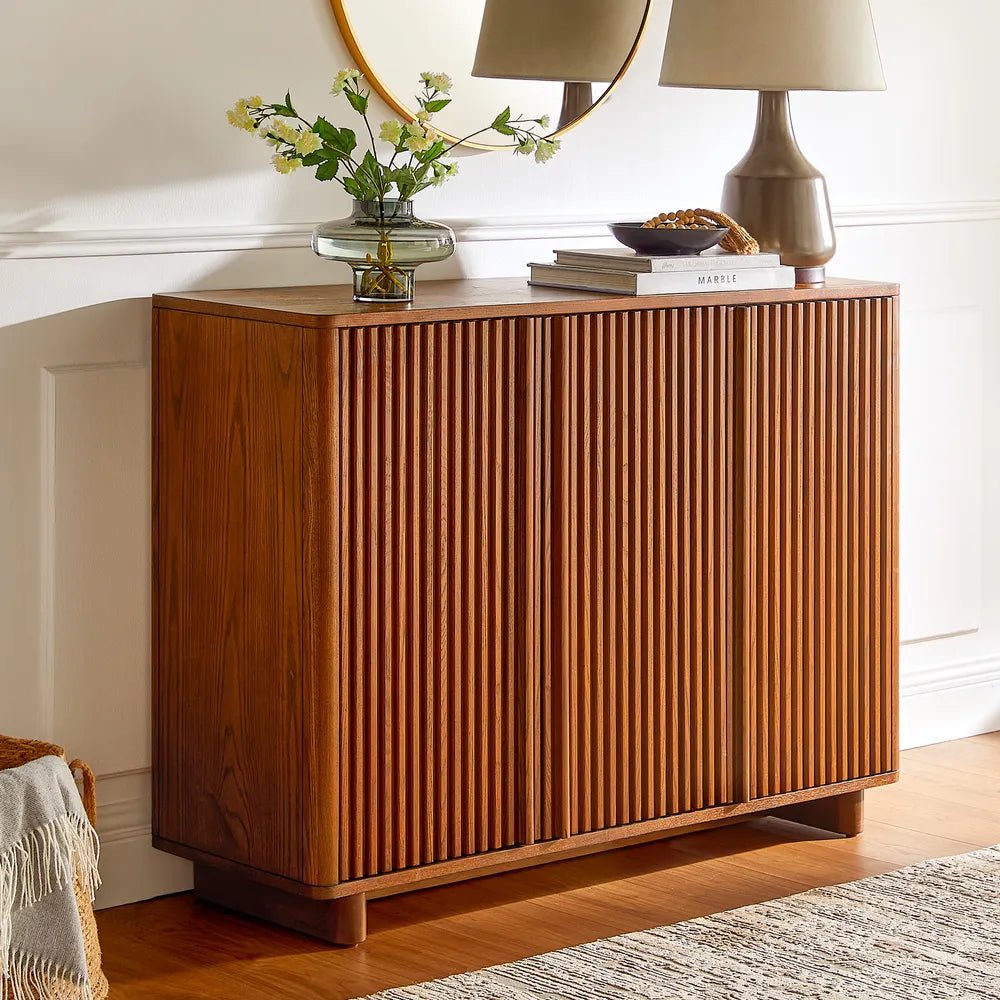 Arden 120 cm Ash Wood Shoe Cabinet - Exclusivia