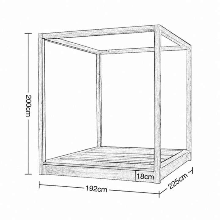 Arven Solid Wood Canopy Bedframe - Exclusivia