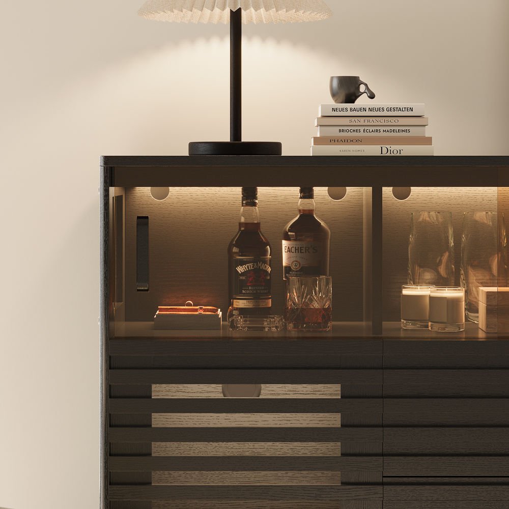 Atlas Mid - Century Slatted Storage Cabinet - Exclusivia