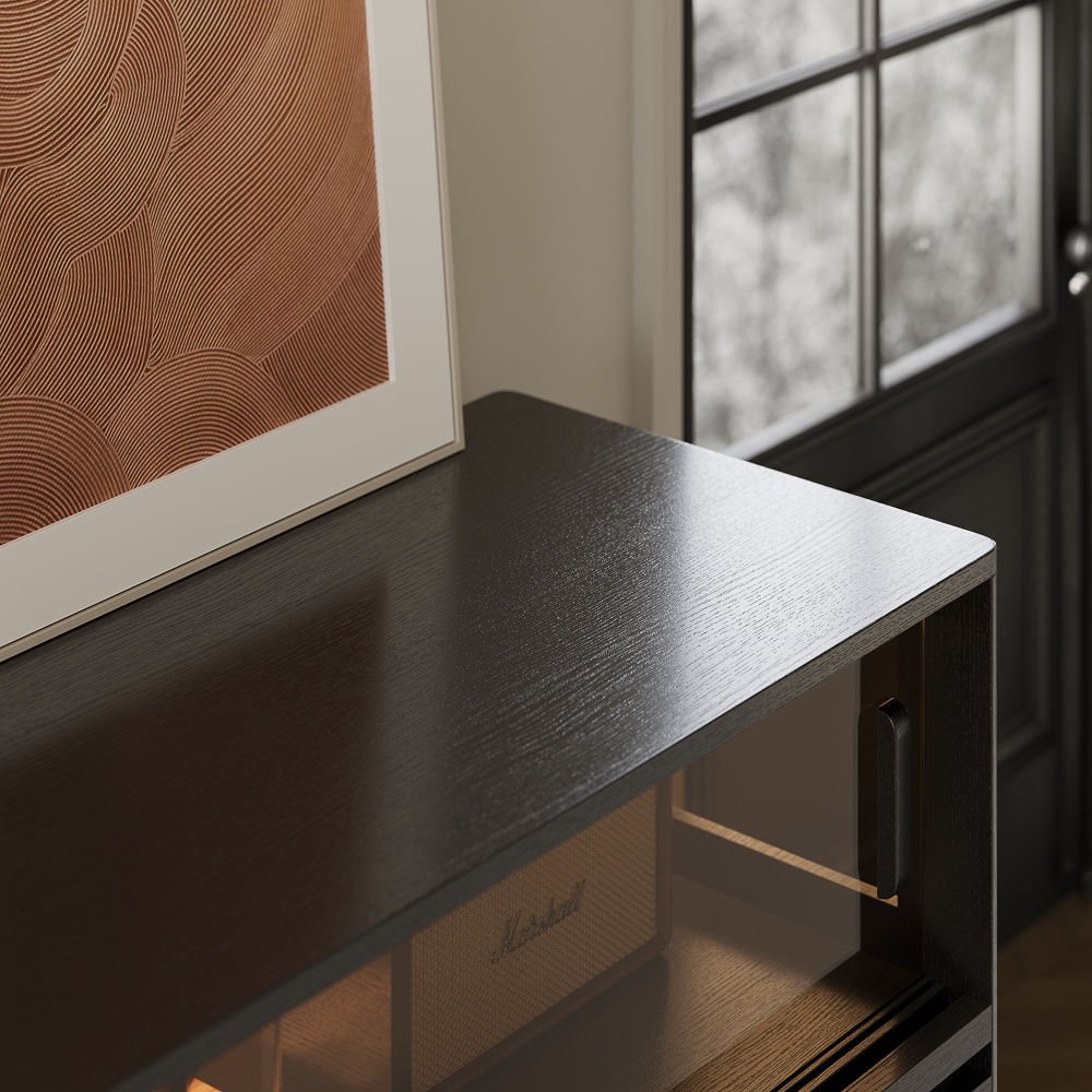 Atlas Mid - Century Slatted Storage Cabinet - Exclusivia