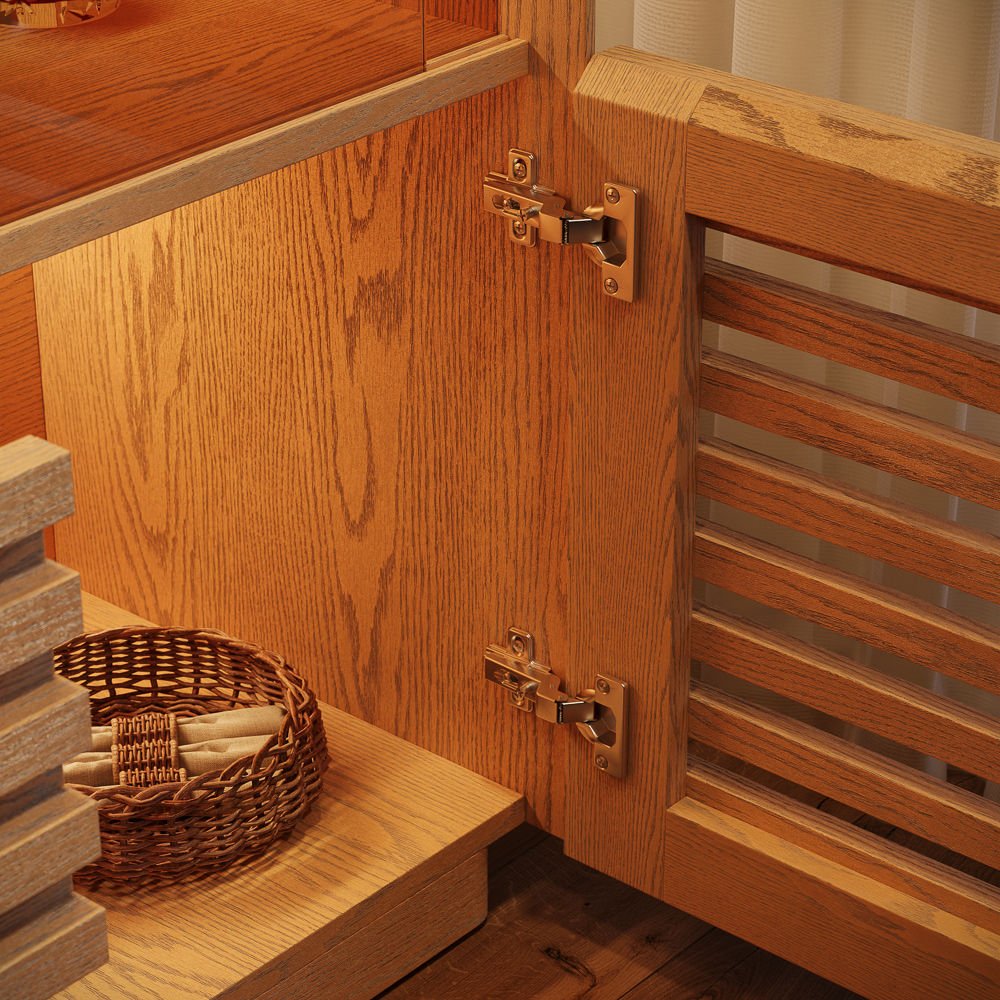 Atlas Mid - Century Slatted Storage Cabinet - Exclusivia
