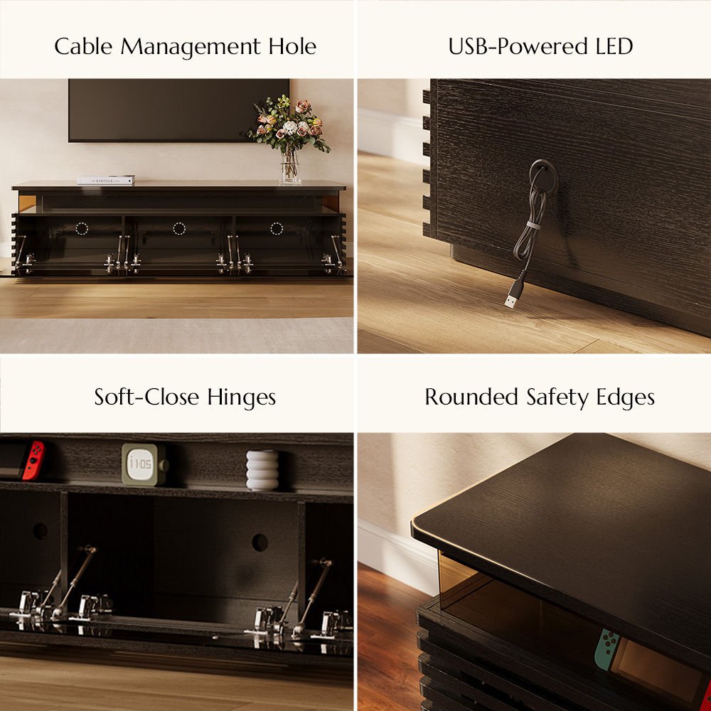 Atlas Mid - Century Slatted TV Console - Exclusivia