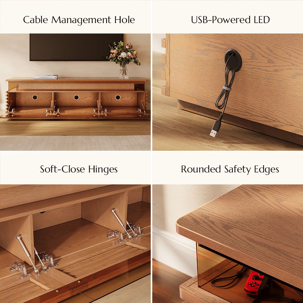 Atlas Mid - Century Slatted TV Console - Exclusivia