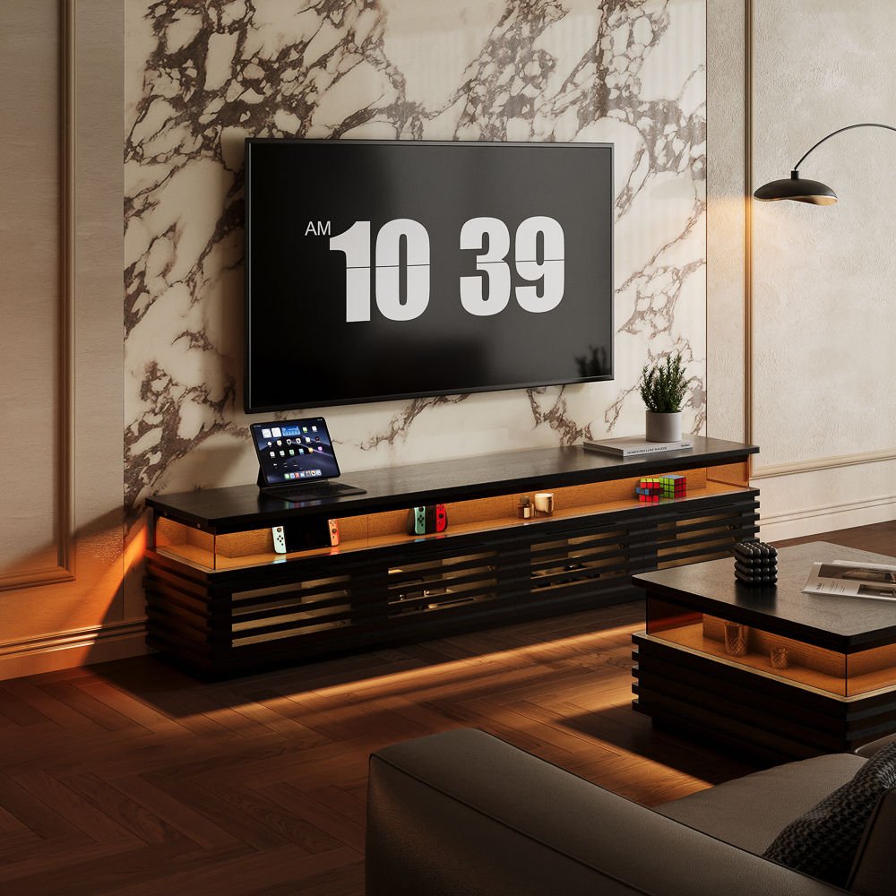 Atlas Mid - Century Slatted TV Console - Exclusivia