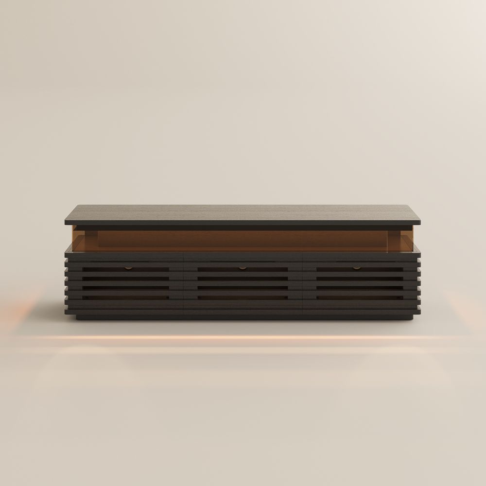 Atlas Mid - Century Slatted TV Console - Exclusivia