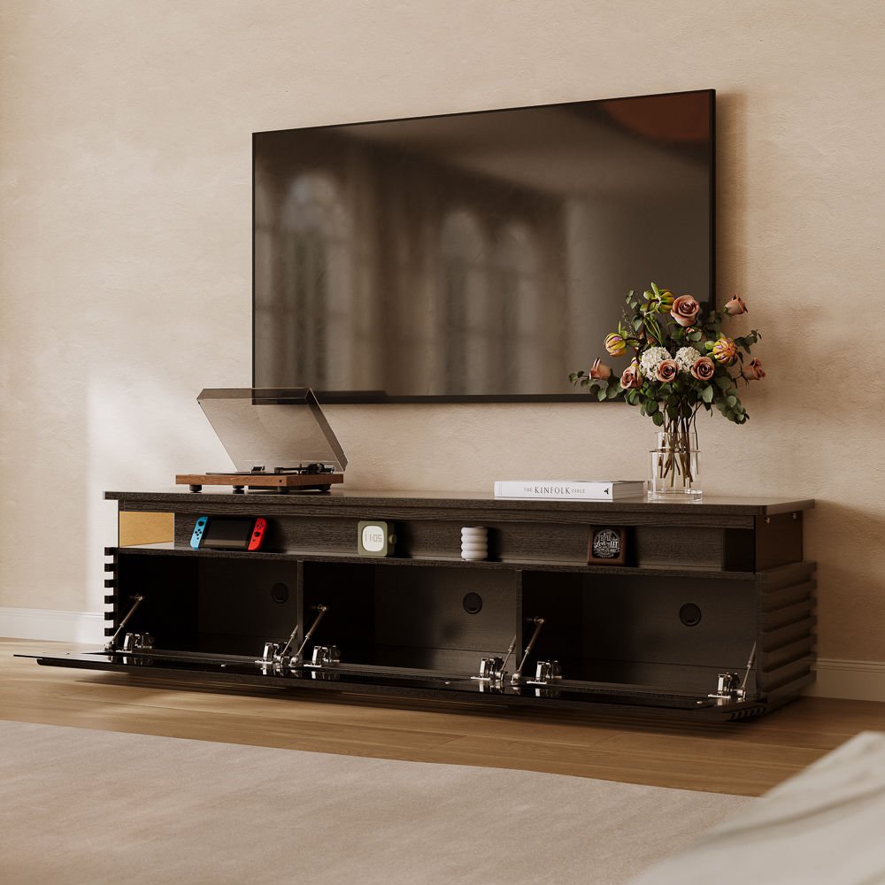 Atlas Mid - Century Slatted TV Console - Exclusivia