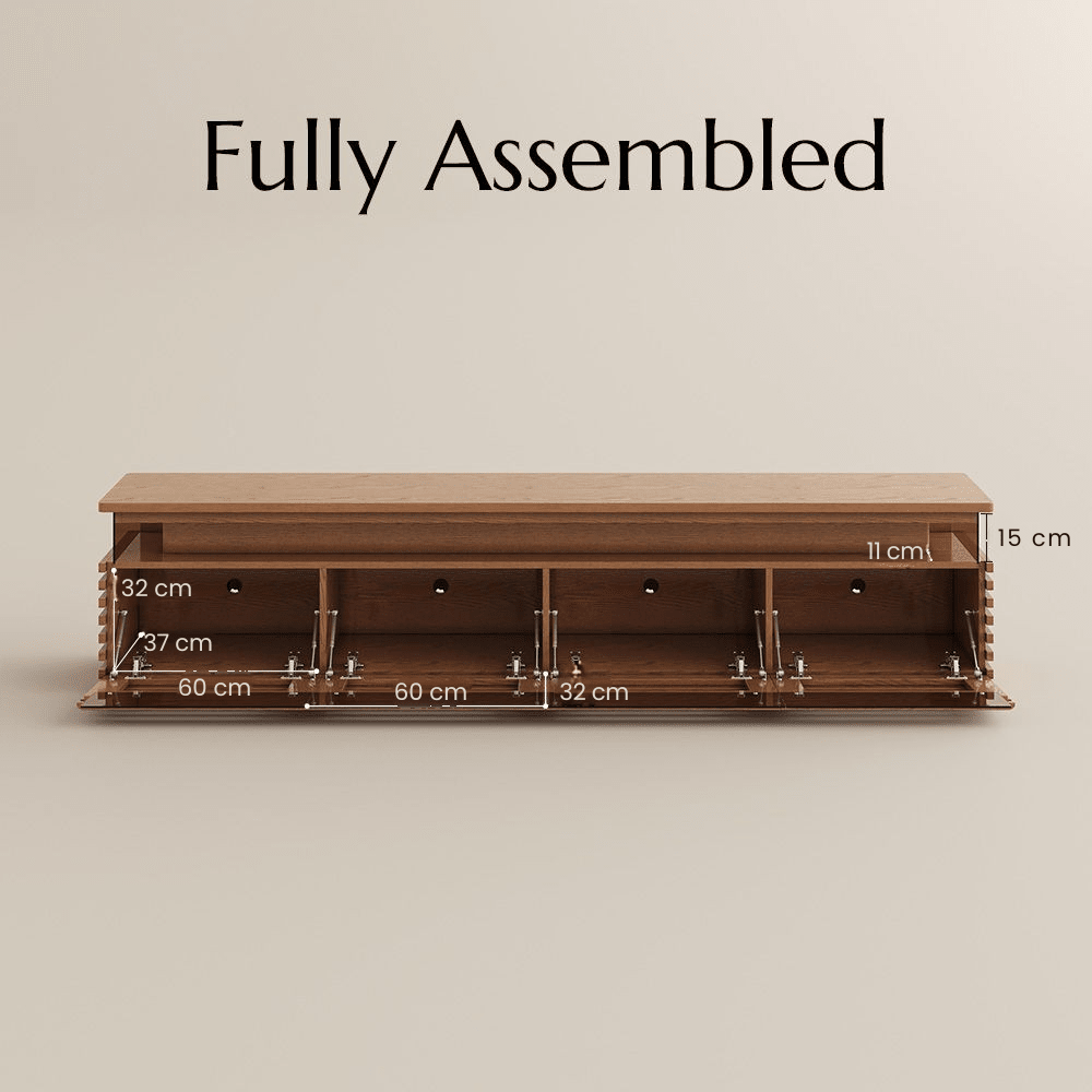 Atlas Mid - Century Slatted TV Console - Exclusivia