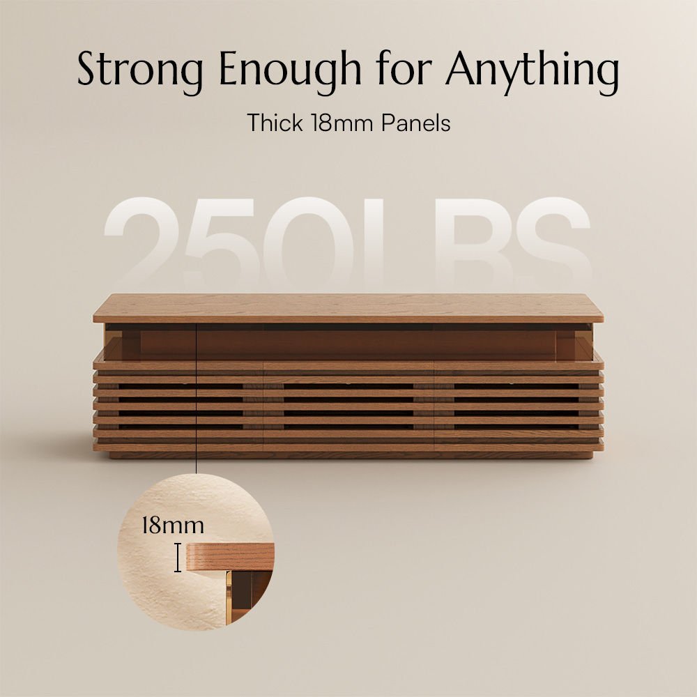 Atlas Mid - Century Slatted TV Console - Exclusivia
