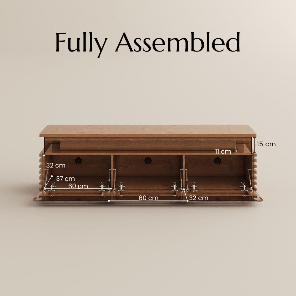 Atlas Mid - Century Slatted TV Console - Exclusivia