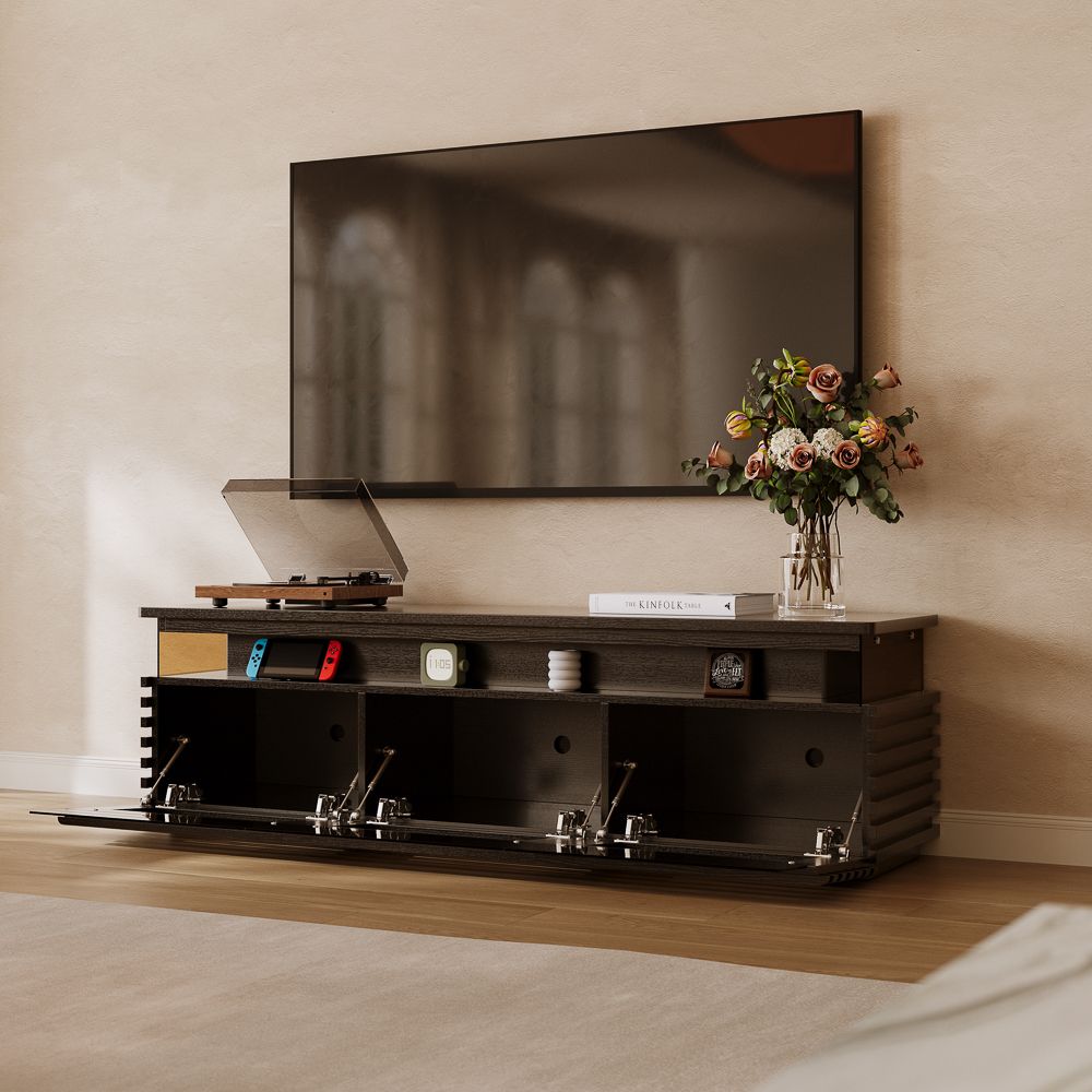 Atlas Mid - Century Slatted TV Console - Exclusivia