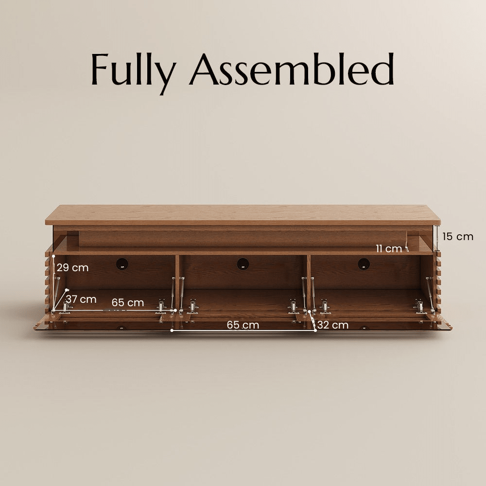 Atlas Mid - Century Slatted TV Console - Exclusivia