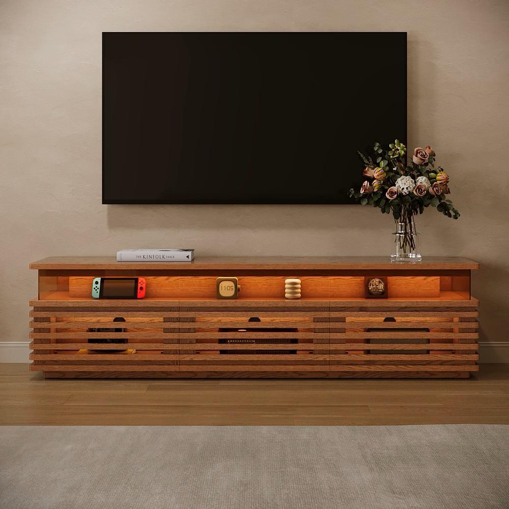 Atlas Mid - Century Slatted TV Console - Exclusivia