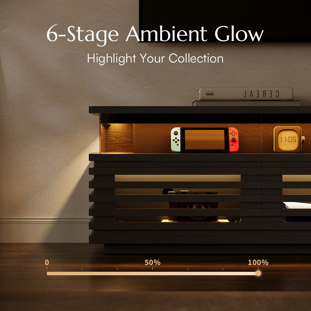 Atlas Mid - Century Slatted TV Console - Exclusivia