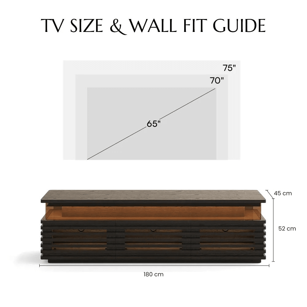 Atlas Mid - Century Slatted TV Console - Exclusivia