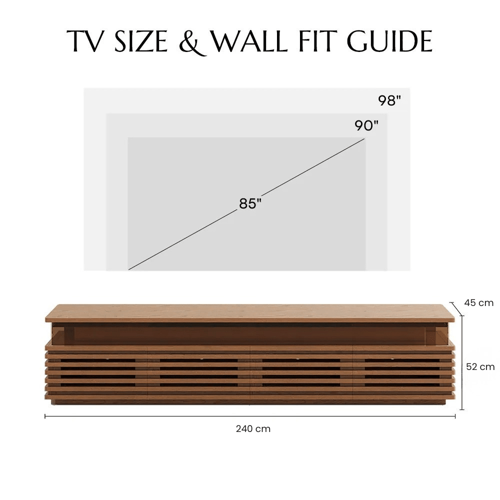 Atlas Mid - Century Slatted TV Console - Exclusivia