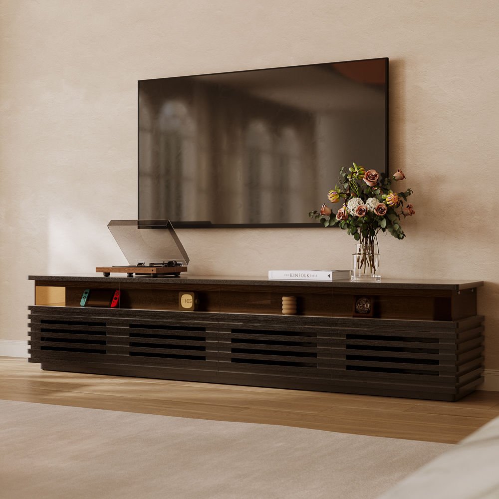 Atlas Mid - Century Slatted TV Console - Exclusivia