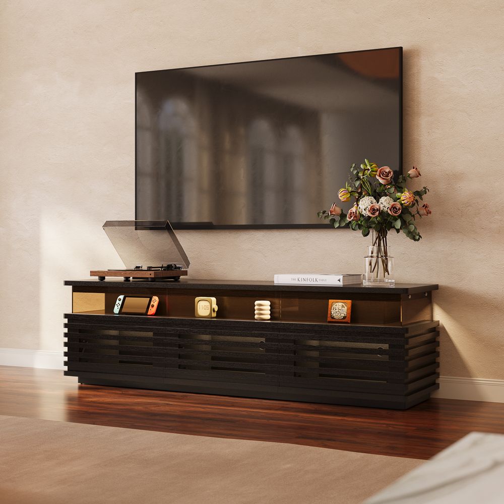 Atlas Mid - Century Slatted TV Console - Exclusivia