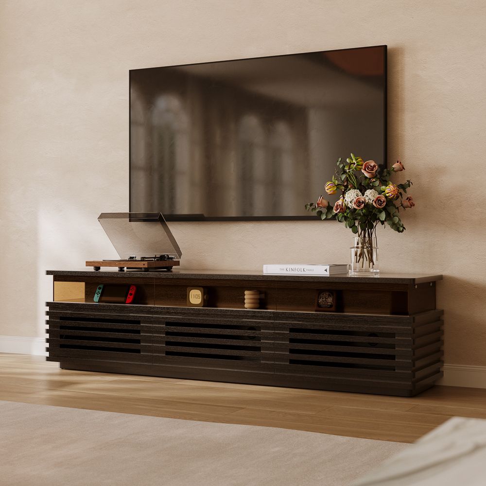 Atlas Mid - Century Slatted TV Console - Exclusivia