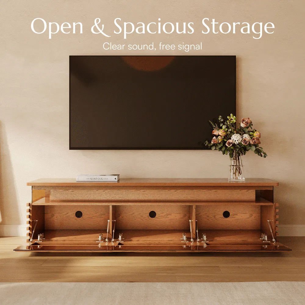 Atlas Mid - Century Slatted TV Console - Exclusivia