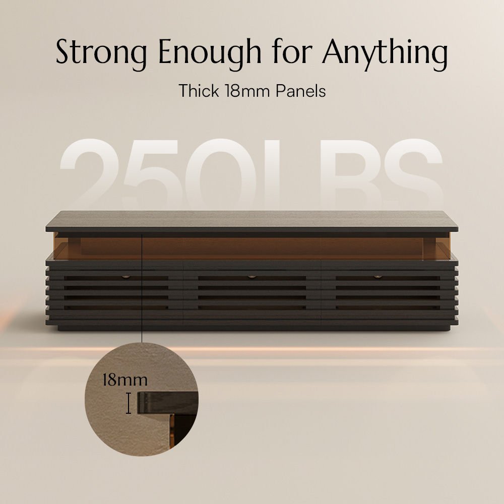 Atlas Mid - Century Slatted TV Console - Exclusivia