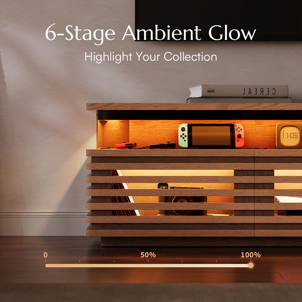 Atlas Mid - Century Slatted TV Console - Exclusivia