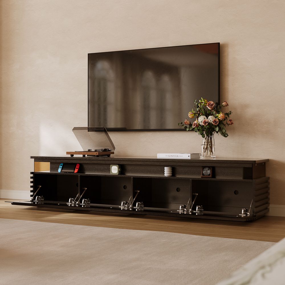 Atlas Mid - Century Slatted TV Console - Exclusivia