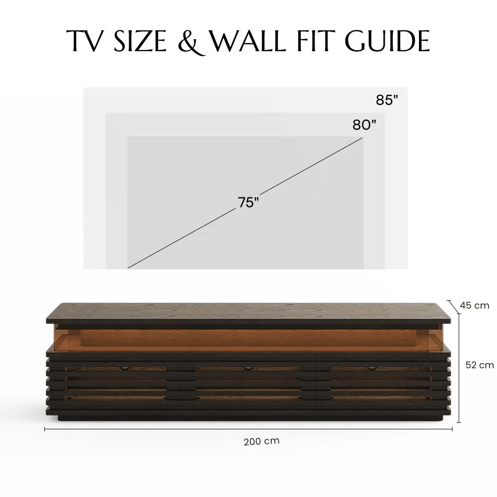 Atlas Mid - Century Slatted TV Console - Exclusivia