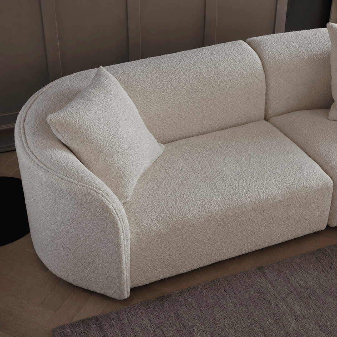 Aubrey Modern Boucle Chaise Sofa - Exclusivia