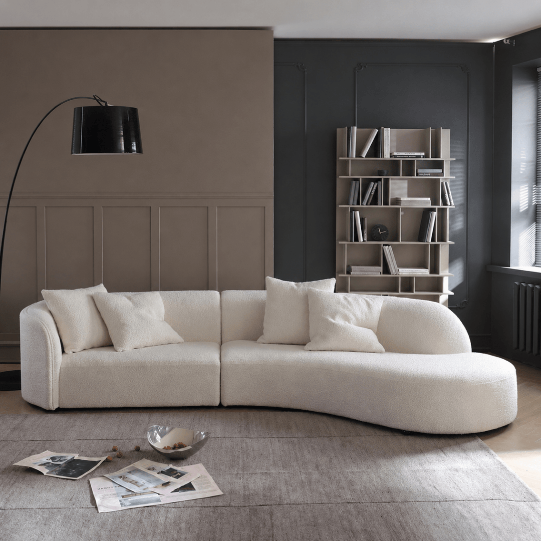 Aubrey Modern Boucle Chaise Sofa - Exclusivia