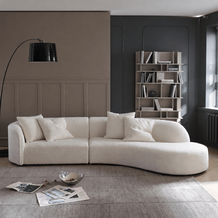 Aubrey Modern Boucle Chaise Sofa - Exclusivia