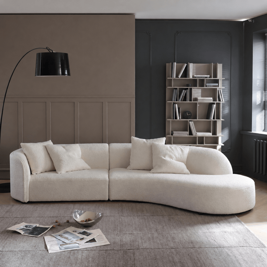 Aubrey Modern Boucle Chaise Sofa - Exclusivia