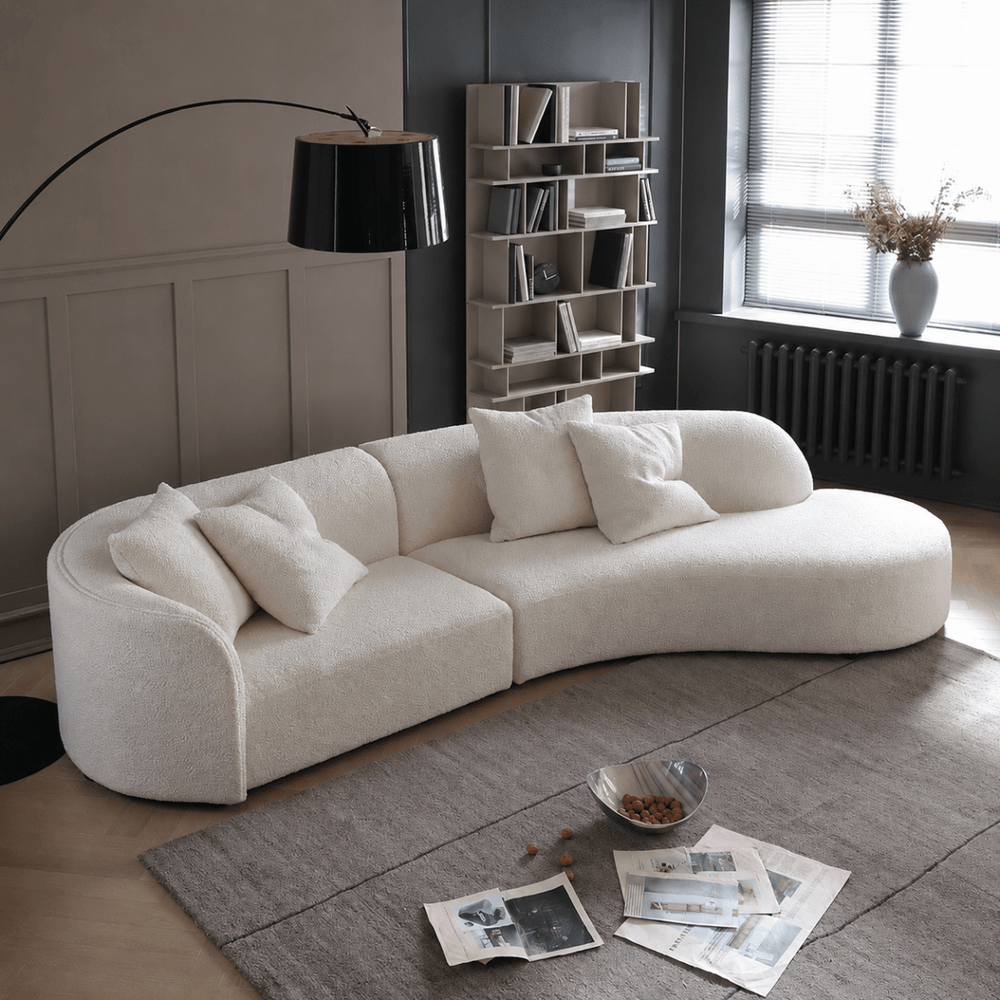 Aubrey Modern Boucle Chaise Sofa - Exclusivia