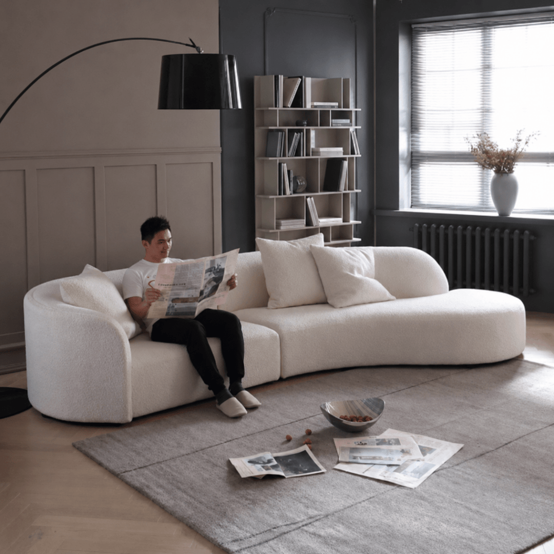 Aubrey Modern Boucle Chaise Sofa - Exclusivia