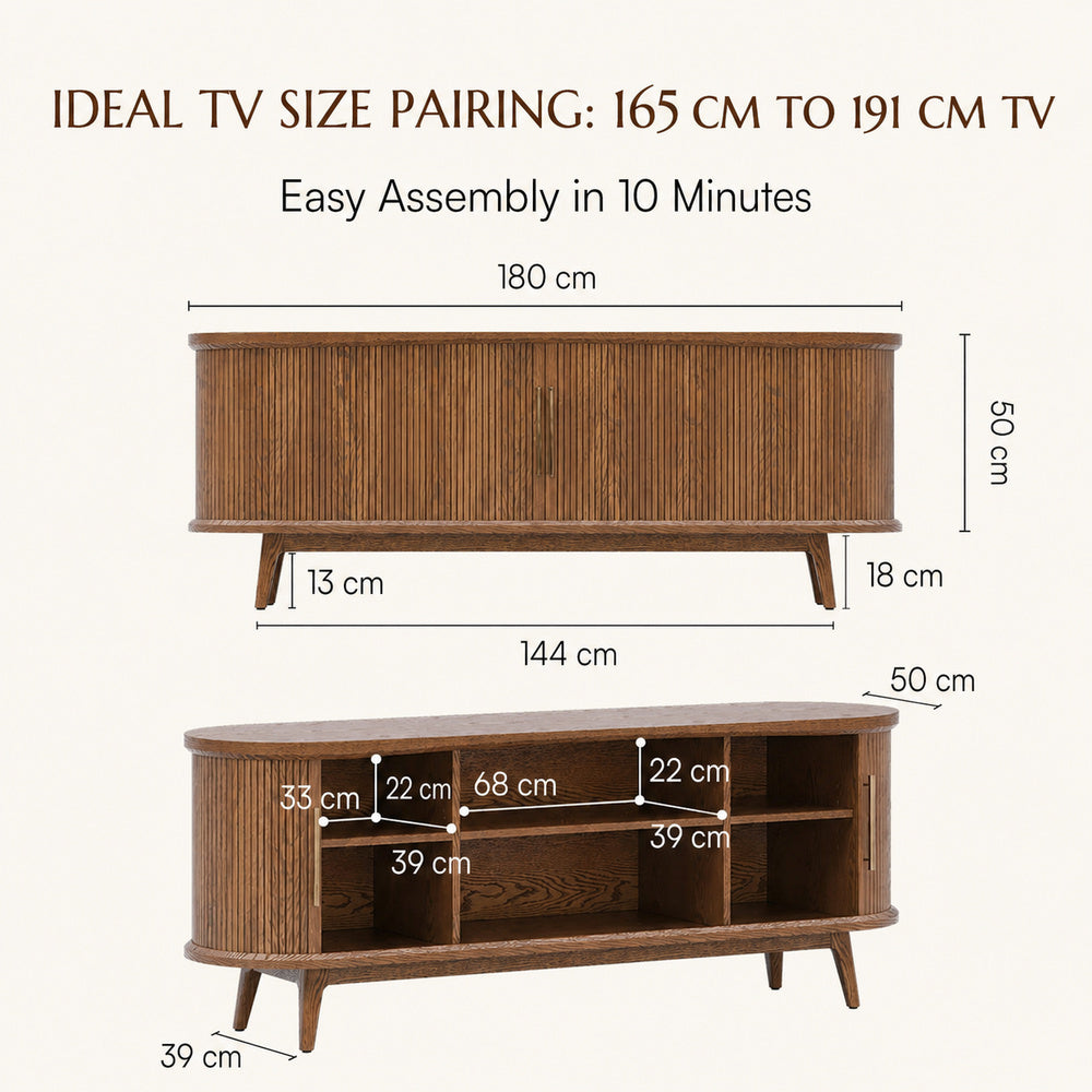 Walnut / 180 × 50 × 68 cm