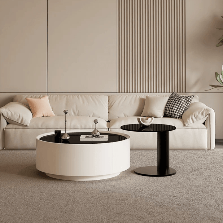 AUREA Cream LED TV Console & Coffee Table Set - Exclusivia