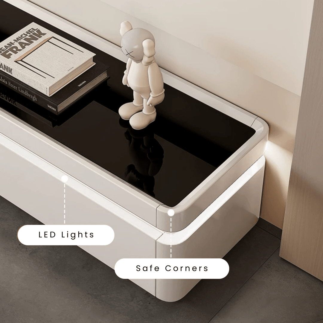 AUREA Cream LED TV Console & Coffee Table Set - Exclusivia