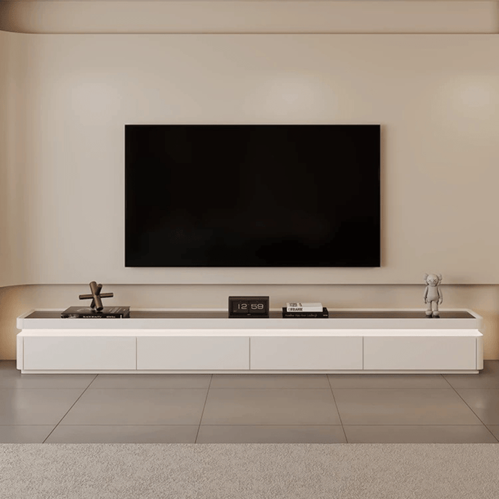 AUREA Cream LED TV Console & Coffee Table Set - Exclusivia