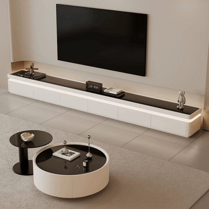 AUREA Cream LED TV Console & Coffee Table Set - Exclusivia